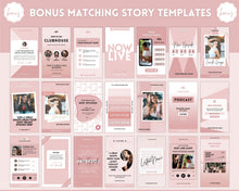 Load image into Gallery viewer, 100+ Podcast Instagram Templates! Canva Template Pack. Instagram Square Posts &amp; Stories, Story, Podcasters Podcasting Social Media BUNDLE | Pink
