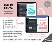 Load image into Gallery viewer, 100+ Podcast Instagram Templates! Canva Template Pack. Instagram Square Posts &amp; Stories, Story, Podcasters Podcasting Social Media BUNDLE | Pink
