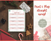 Load image into Gallery viewer, Christmas Family Feud Game | Holiday Xmas Party Game Printables for the Family | Green
