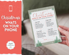 Load image into Gallery viewer, Christmas What&#39;s on Your Phone Game | Holiday Xmas Party Game Printables for the Family | Green
