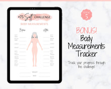Load image into Gallery viewer, EDITABLE 75 SOFT Challenge Tracker | 75soft Printable Challenge, Fitness &amp; Health Planner | Pink Watercolor
