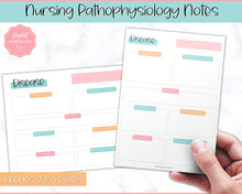 Load image into Gallery viewer, Disease Template, Nursing Patho Pathophysiology Study Guide for Students, Med Surg Brain Sheet, Disease Overview Printable | Colorful Sky
