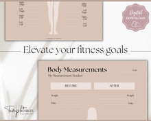 Load image into Gallery viewer, Weight Loss Tracker &amp; Body Measurement Fitness Planner Printable Template | Lux
