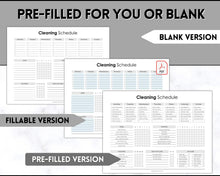 Load image into Gallery viewer, Editable Cleaning Schedule &amp; Housekeeping Checklist for House Chores | Mono Bundle
