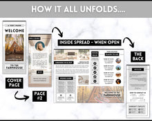 Load image into Gallery viewer, Airbnb Trifold Welcome Book Template | Editable Canva Welcome Guide for Vacation Rentals | Mono
