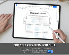 Load image into Gallery viewer, Editable House Shape Cleaning Schedule &amp; Housekeeping Checklist for House Chores | Mono
