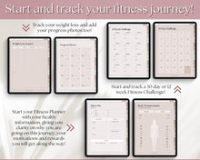 Load image into Gallery viewer, UNDATED Digital Fitness Planner | iPad GoodNotes Fitness Journal, Weight Loss Tracker &amp; Workout Planner | Lux
