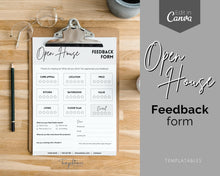 Load image into Gallery viewer, EDITABLE Open House Real Estate Feedback Form | Open House template for Realtors &amp; Brokers
