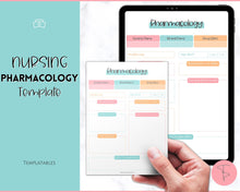 Load image into Gallery viewer, Pharmacology Nursing Template Printable | Pharmacology Study Guide, Notes &amp; Flash Cards | Colorful Sky
