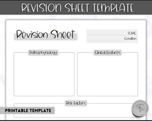 Load image into Gallery viewer, Nursing Revision Sheets for Medical School | Medicine &amp; Nursing Students, Exam Revision Notes &amp; Guide Templates | Sky Mono
