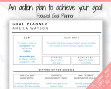Load image into Gallery viewer, EDITABLE 2023 Goal Planner Printable | 2023 New Year Goals Insert, Habit Tracker, Monthly Goal Setting Planner
