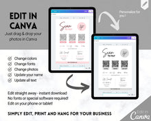 Load image into Gallery viewer, Scan to Pay Sign Shop Logo Editable Sign | QR Code Payment Sign for Small Businesses | Brit Mono
