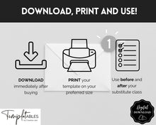 Load image into Gallery viewer, Substitute Teacher Note Template | Printable While You Were Out Substitute Teacher Binder | Mono
