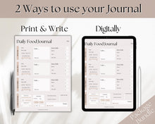 Load image into Gallery viewer, Boho Daily Food Diary Printable | Food Journal, Diet &amp; Nutrition Log | Lux
