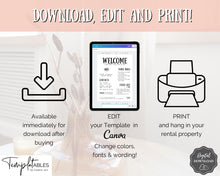 Load image into Gallery viewer, Airbnb Welcome Sign Poster Template | Printable Airbnb Host Vacation Rental Sign | Farmhouse
