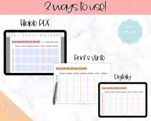 Load image into Gallery viewer, Family Chore Chart Printable | Editable Family Planner Schedule for Kids &amp; Adults | Sky Colorful

