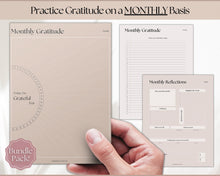 Load image into Gallery viewer, Gratitude Journal Printable Bundle | Mindfulness Log, Gratitude Template, Self Care &amp; Wellness Planner | Lux
