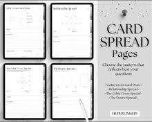 Load image into Gallery viewer, Digital Tarot Journal Workbook for GoodNotes | Tarot Planner, Daily Card Reading, Tarot Spreads, Tarot Deck Notebook | Mono
