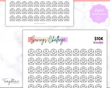Load image into Gallery viewer, 10k Envelope Challenge, 10000 Savings Tracker Printable, 100 Envelopes Save, Budget Cash Envelope, 100 day challenge, Money Saving Finance | Pastel Rainbow
