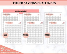 Load image into Gallery viewer, 10k Envelope Challenge, 10000 Savings Tracker Printable, 100 Envelopes Save, Budget Cash Envelope, 100 day challenge, Money Saving Finance | Pink Scrawl
