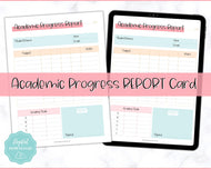 Homeschool Report Card | Printable Student Academic Progress Report Template | Colorful Sky