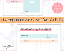 Load image into Gallery viewer, Homeschool Report Card | Printable Student Academic Progress Report Template | Colorful Sky
