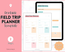 Load image into Gallery viewer, Field Trip Planner BUNDLE - Printable Field Trip Log | Classroom &amp; Field Trip Journal | Colorful Sky
