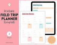Field Trip Planner BUNDLE - Printable Field Trip Log | Classroom & Field Trip Journal | Colorful Sky
