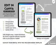 Load image into Gallery viewer, Airbnb Welcome Book Template | Editable Canva Welcome Guide for Vacation Rentals | Mono
