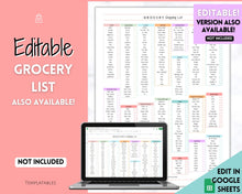 Load image into Gallery viewer, Colorful Grocery List Printable | Weekly Shopping List, Meal Planner Checklist &amp; Kitchen Organization Template | Colorful Sky
