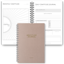 Load image into Gallery viewer, Gratitude &amp; Mindfulness Journal | Gratitude Template, Self Care Planner, Positivity Diary, Daily Journal, Gratitude Jar, Wellness, Manifestation Journal | A5 Mono
