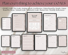 Load image into Gallery viewer, Digital GOAL Planner | GoodNotes Goals Tracker, SMART Goal Setting, Vision Board, UNDATED iPad Goal Journal | Lux
