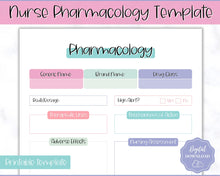 Load image into Gallery viewer, Pharmacology Nursing Template Printable | Pharmacology Study Guide, Notes &amp; Flash Cards | Mermaid
