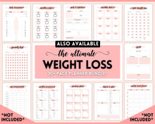 Load image into Gallery viewer, 30 day Weight Loss Tracker &amp; Monthly Challenge | Weight Loss Chart, Pounds Lost Fitness Tracker | Pink Swash
