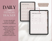 Load image into Gallery viewer, UNDATED Digital Fitness Planner | iPad GoodNotes Fitness Journal, Weight Loss Tracker &amp; Workout Planner | Lux
