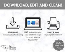 Load image into Gallery viewer, EDITABLE Responsibility Chart | Family Chore Chart, Weekly Adult Routine &amp; Reward Chart for Kids | Mono
