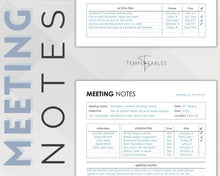 Load image into Gallery viewer, Meeting Notes Template | Editable Meeting Minutes &amp; Meeting Agenda Template for GoodNotes, OneNote
