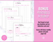 Load image into Gallery viewer, Finance Planner BUNDLE | Budget Planner Templates, Financial Savings Tracker Printables, Monthly Debt, Bill, Spending, Expenses Tracker | Brit Pink
