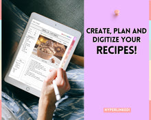 Load image into Gallery viewer, Digital Recipe Book for GoodNotes | Digital Recipe Template, Meal Planner, Cookbook Template for the iPad | Pastel Rainbow
