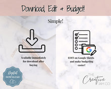 Load image into Gallery viewer, Simple Budget Planner Spreadsheet | Google Sheets Automated Monthly Finance &amp; Expenses Spreadsheet | Brown
