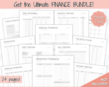 Load image into Gallery viewer, Annual Budget Tracker | Bill, Expenses, Income &amp; Savings Tracker | Pink
