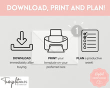 Load image into Gallery viewer, College Student Weekly Planner Schedule | Academic Class Organizer 2023 | Pink Watercolor
