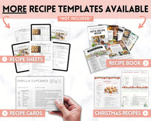 Load image into Gallery viewer, EDITABLE Recipe Sheet Template | Recipe Book, Cards &amp; Cookbook Binder, 8.5x11 Food Planner Journal | Style 1
