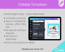 Load image into Gallery viewer, 12 Editable Podcast Cover Art Templates. Podcast Canva BUNDLE. Pod cast Photo Mockup. Podcast Graphics. Podcaster podcasting, Podcast Cover | Purple
