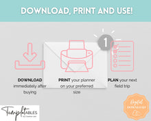 Load image into Gallery viewer, Field Trip Planner BUNDLE - Printable Field Trip Log | Classroom &amp; Field Trip Journal | Colorful Sky

