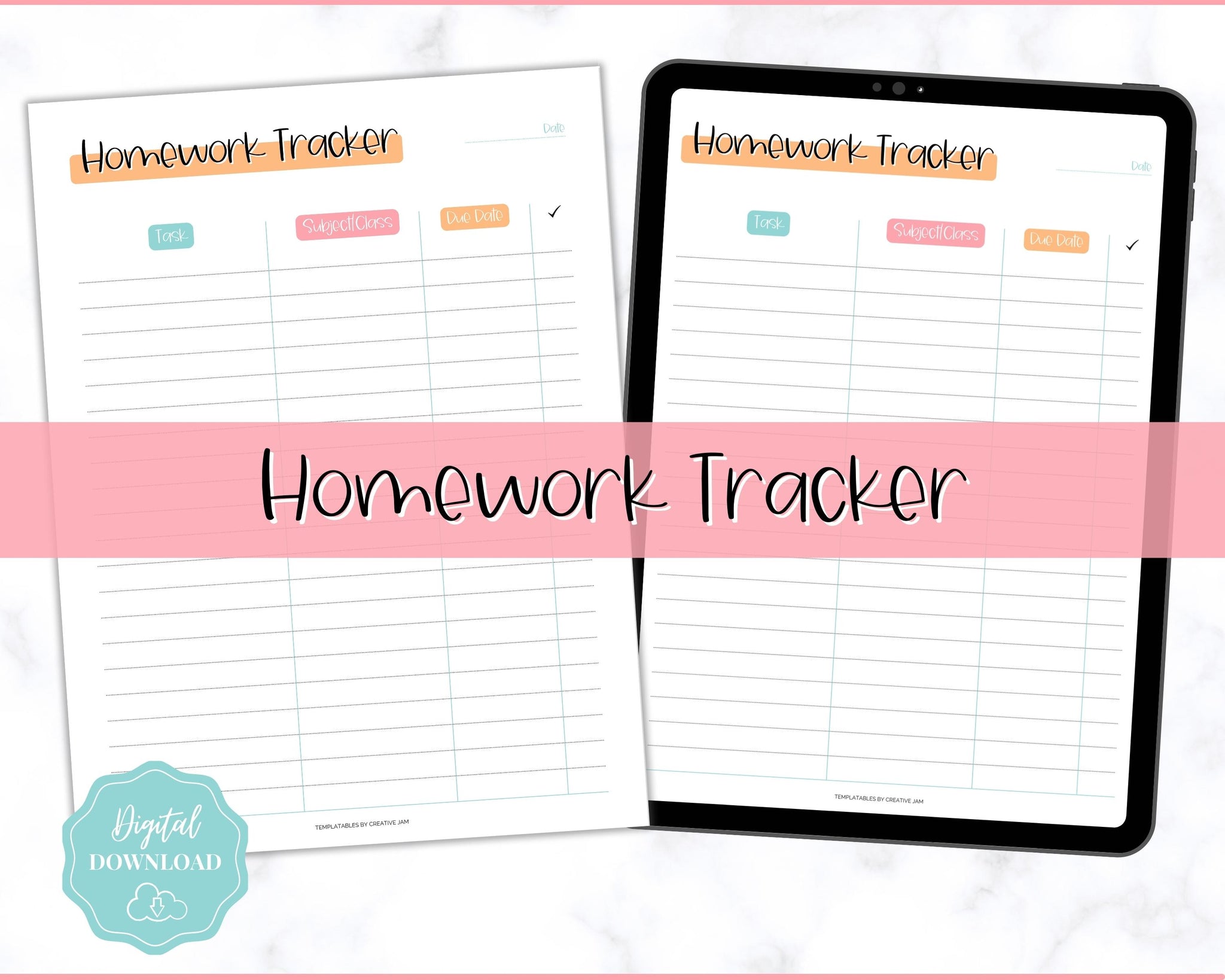 Homework Tracker & School Assignment Planner | Colorful