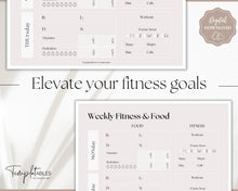 Load image into Gallery viewer, Fitness Planner Ultimate Bundle | Weight Loss, Workout, Fitness, Wellnes &amp; Health, Meal Planner, Self Care, Habit Tracker | Lux
