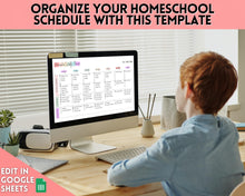 Load image into Gallery viewer, EDITABLE Lesson Plan Template | Google Sheets Weekly Lesson Planner Spreadsheet, Homeschool Teacher, Academic Schedule
