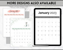 Load image into Gallery viewer, 2023 Monthly Calendar Printable | 12 Month Desk Calendar Planner | Portrait Mono
