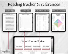 Load image into Gallery viewer, Digital Tarot Journal Workbook for GoodNotes | Tarot Planner, Daily Card Reading, Tarot Spreads, Tarot Deck Notebook | Mono
